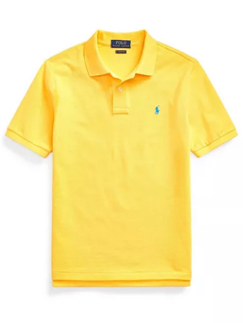 Polo by Ralph Lauren Men's Bright Yellow Polo Shirt with Blue Pony